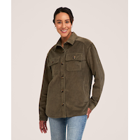 Denver Hayes Women's Corduroy Over-Shirt Front_Flat
