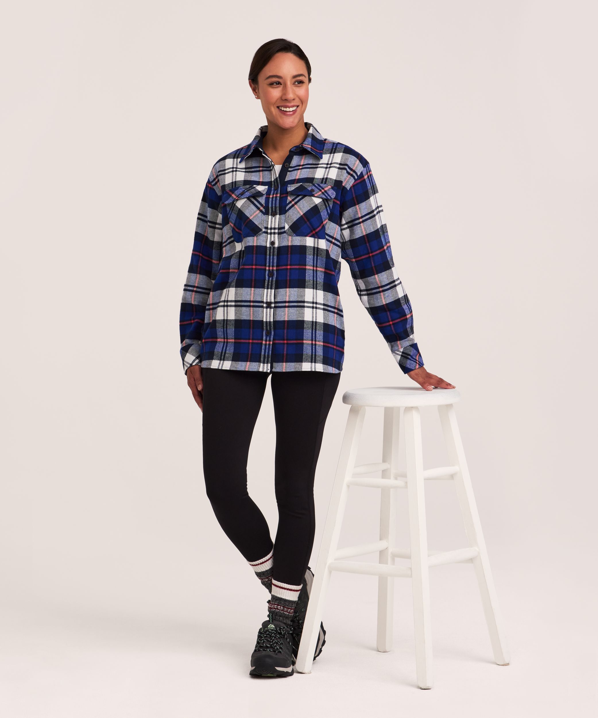 Chemise en flanelle surdimensionnée pour femmes, WindRiver