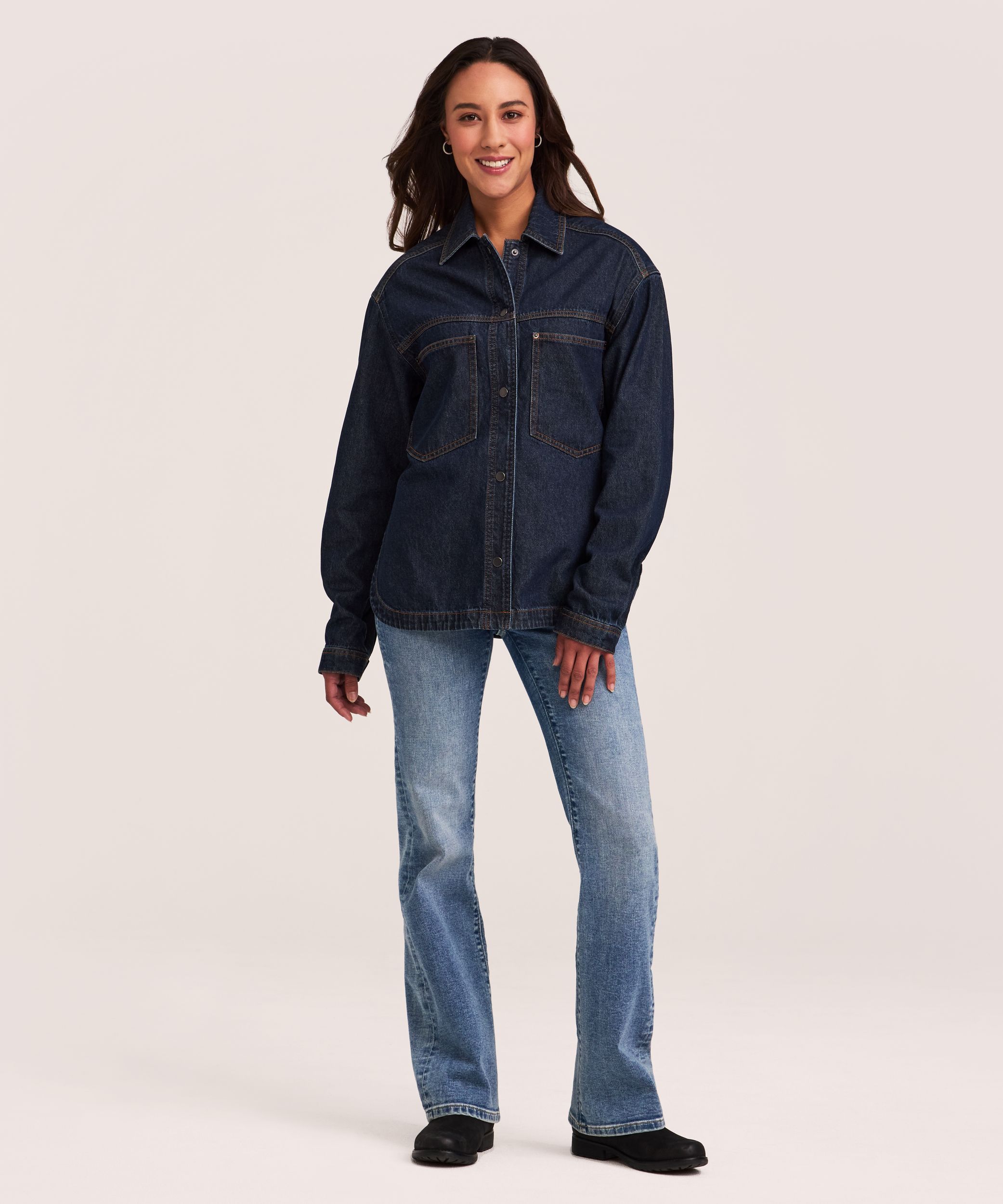 Surchemise en denim à manches longues pour femmes, Denver Hayes