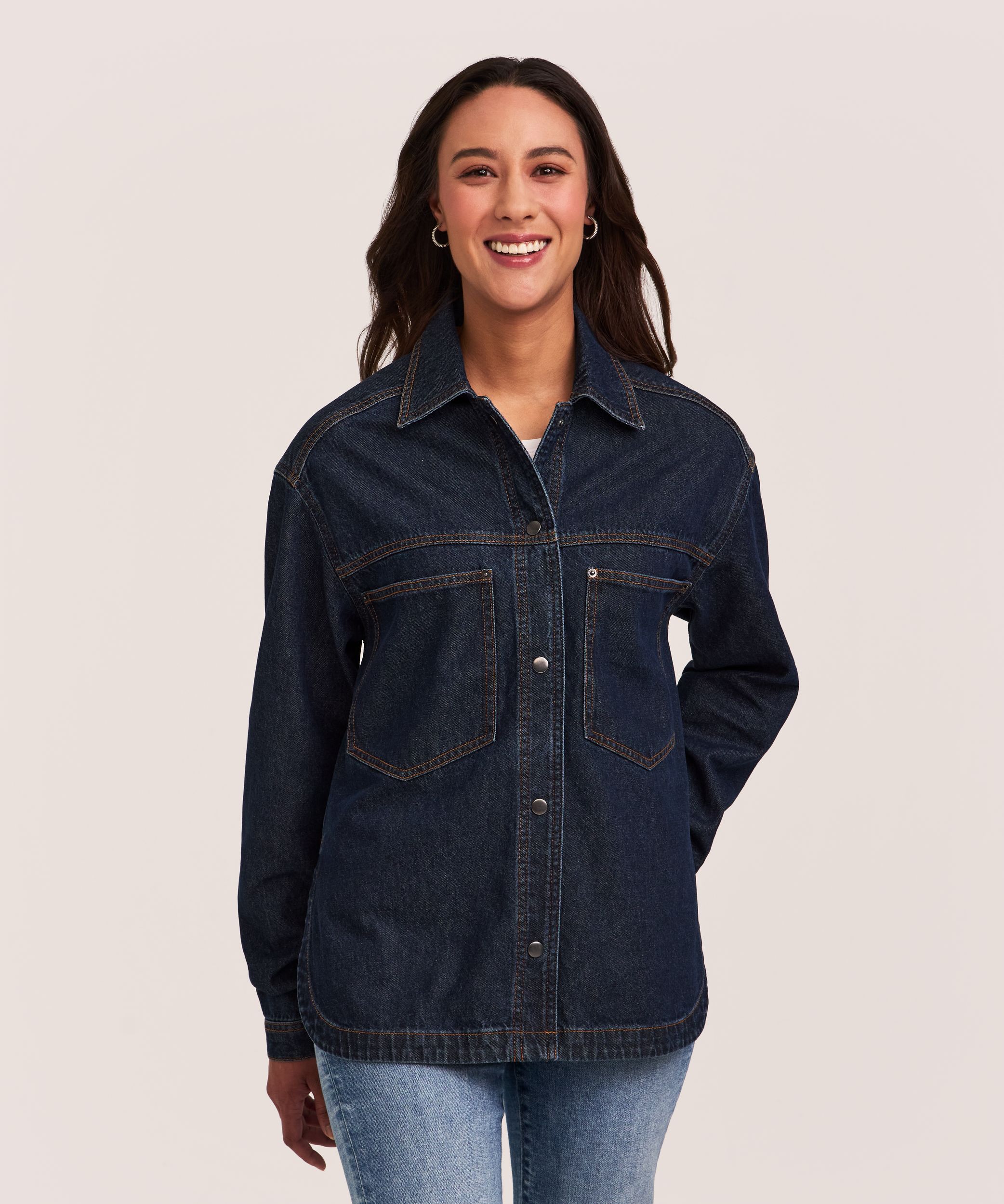 Surchemise en denim à manches longues pour femmes, Denver Hayes