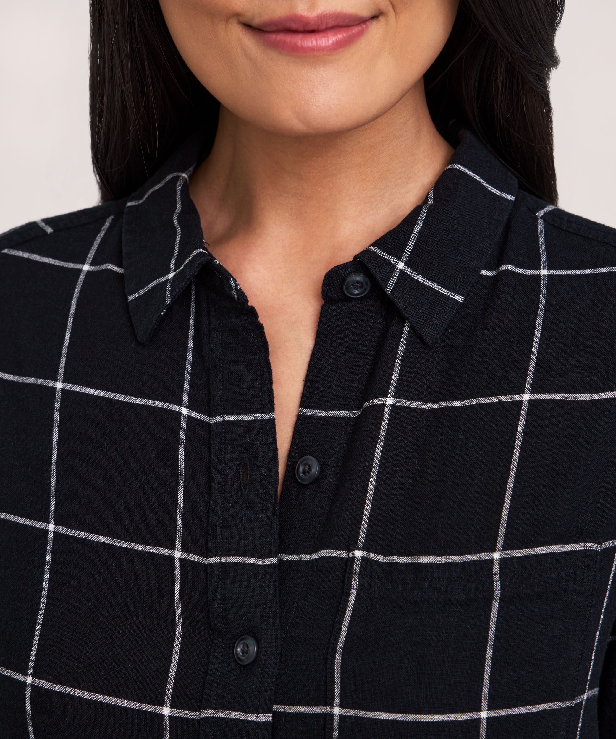 Chemise boutonnée à manches longues en mélange de lin à coupe décontractée pour femmes, Denver Hayes