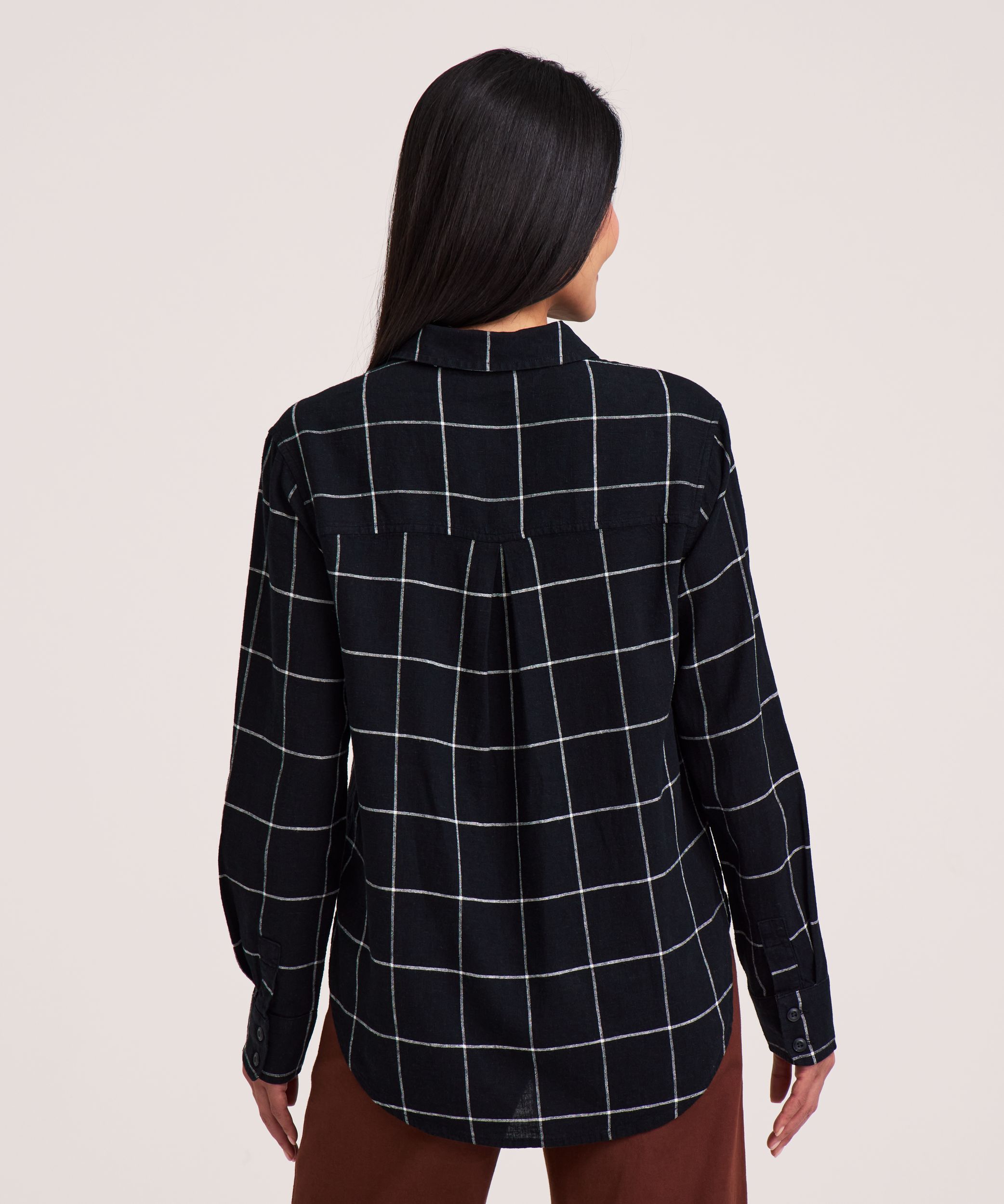Chemise boutonnée à manches longues en mélange de lin à coupe décontractée pour femmes, Denver Hayes