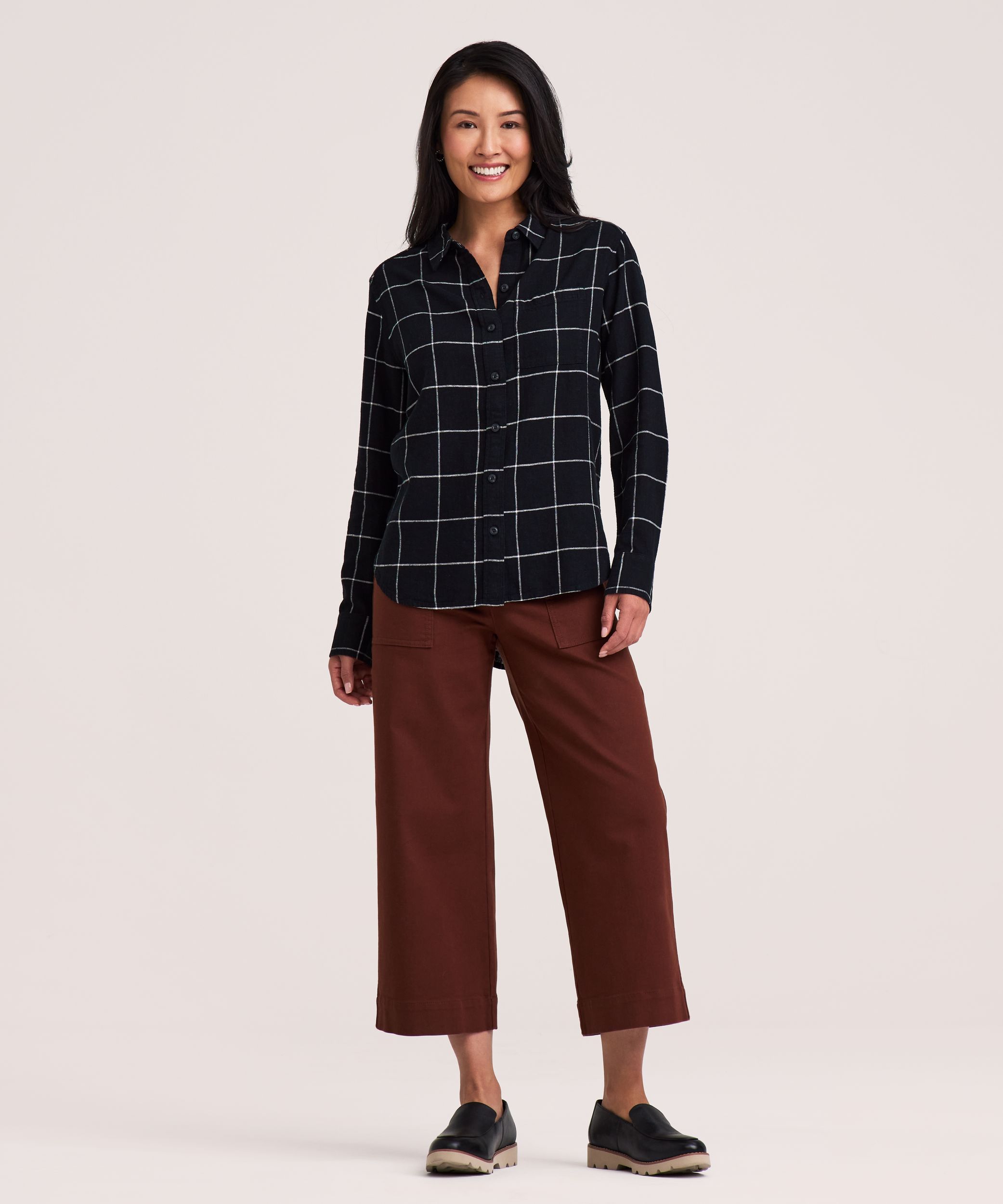 Chemise boutonnée à manches longues en mélange de lin à coupe décontractée pour femmes, Denver Hayes