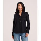 Denver Hayes Women's Long Sleeve Tencel Pullover Utility Shirt Front_Flat