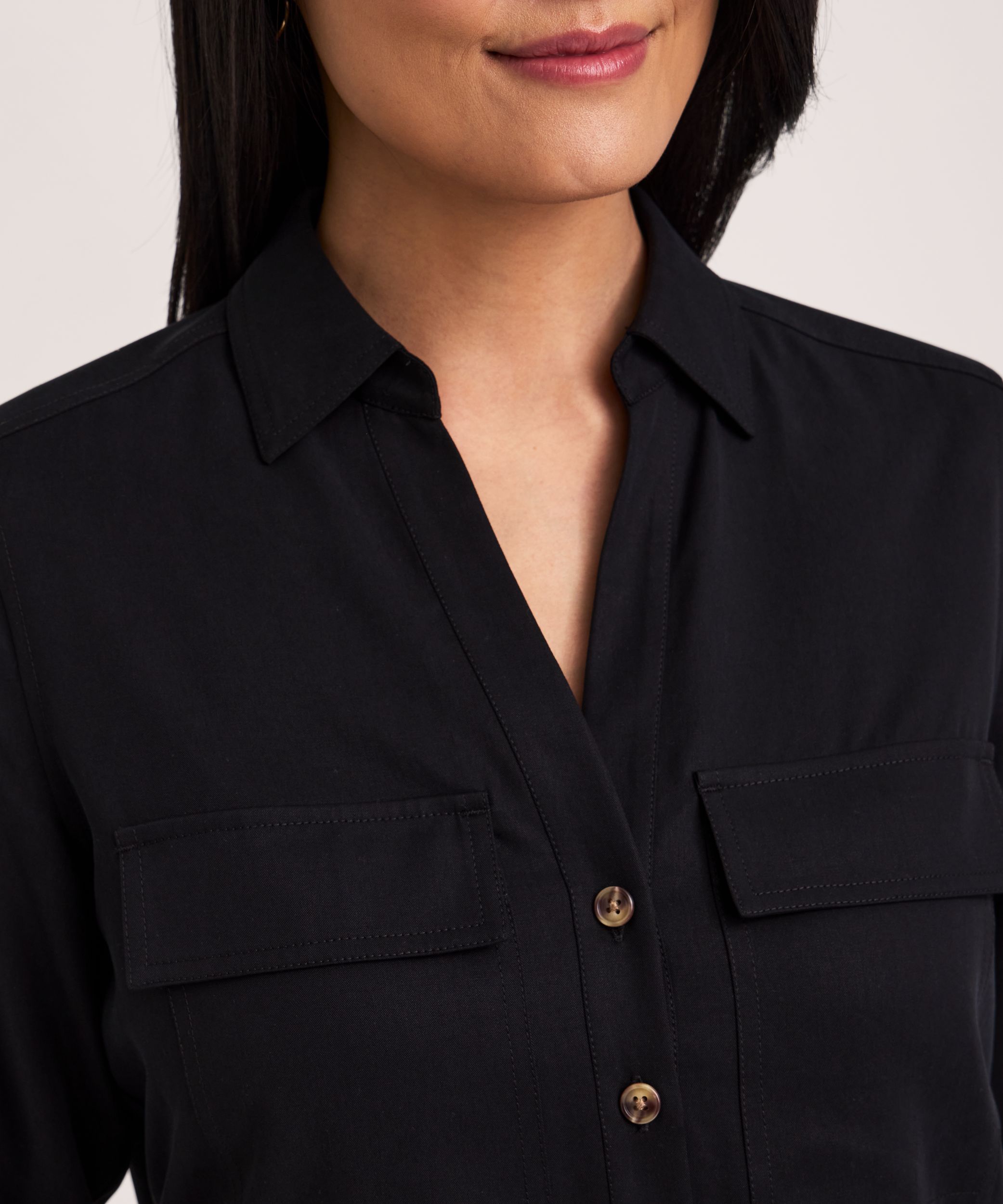 Denver Hayes Women's Long Sleeve Tencel Pullover Utility Shirt