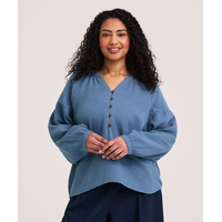 Denver Hayes Women's Long Sleeve Double Gauze Blouse