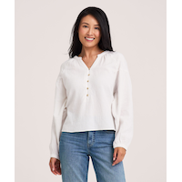 Denver Hayes Women's Long Sleeve Double Gauze Blouse