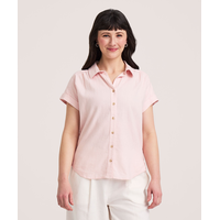 Chemise boutonnée décontractée en lin à manches courtes pour femmes, Denver Hayes