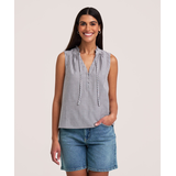 Denver Hayes Women's Sleeveless Textured Blouse Front_Flat