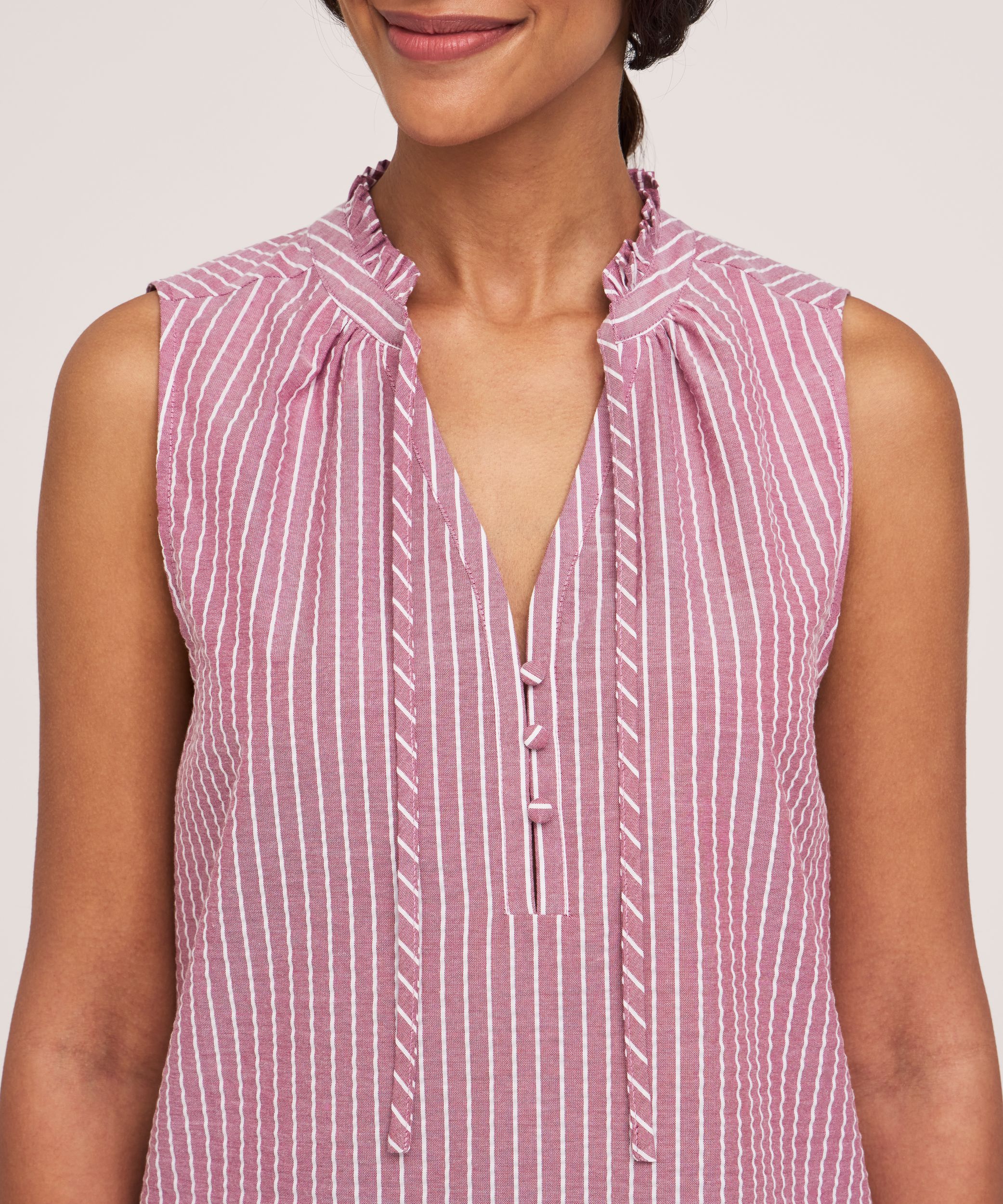 Blouse texturée sans manches pour femmes, Denver Hayes