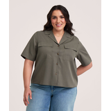 Chemise boutonnée décontractée tout-usage en Tencel à manches courtes pour femmes, Denver Hayes