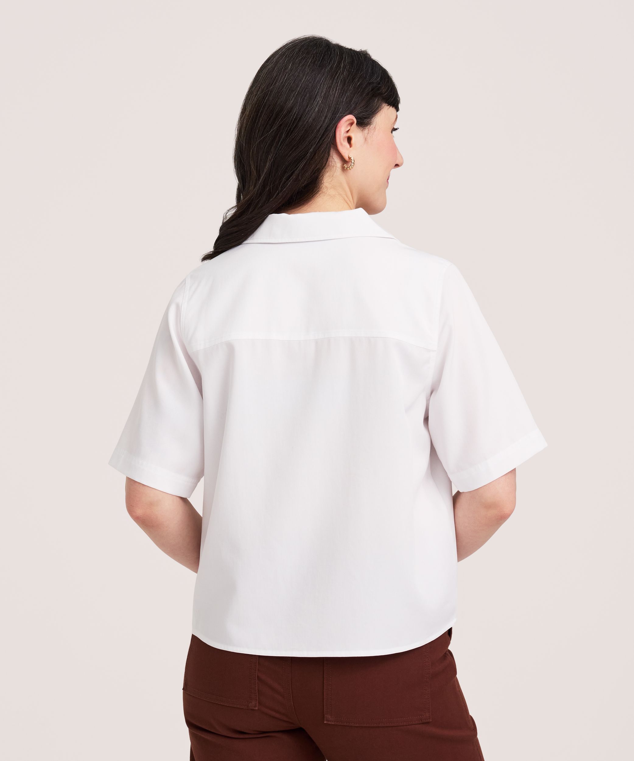 Chemise boutonnée décontractée tout-usage en Tencel à manches courtes pour femmes, Denver Hayes
