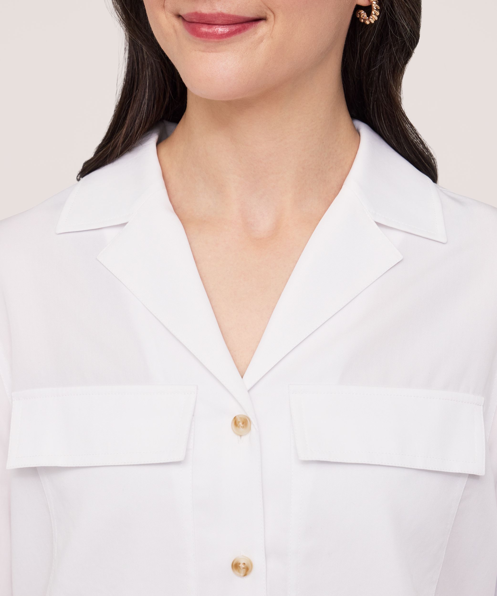 Chemise boutonnée décontractée tout-usage en Tencel à manches courtes pour femmes, Denver Hayes
