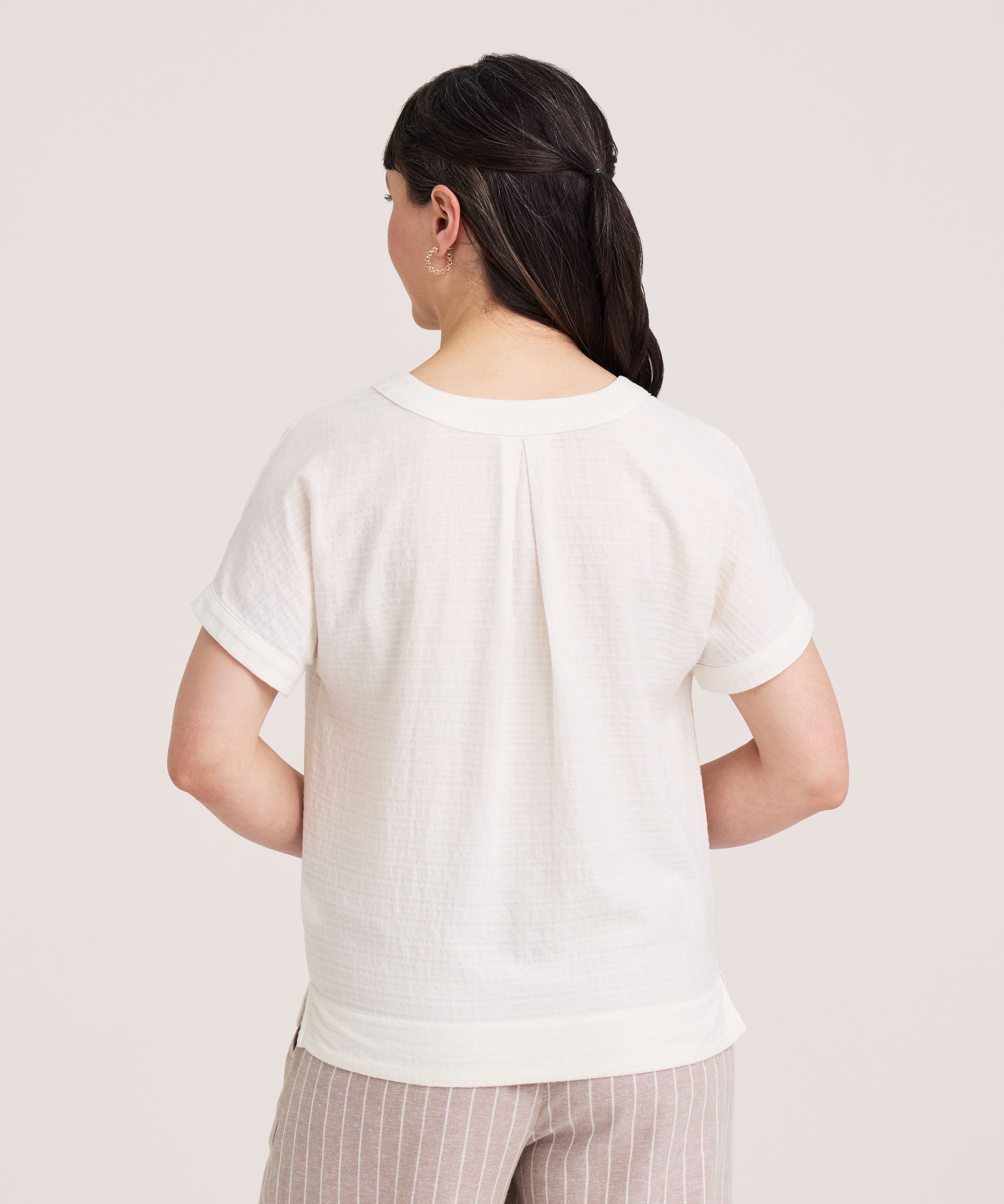 Blouse texturée légère à manches courtes pour femmes, Denver Hayes