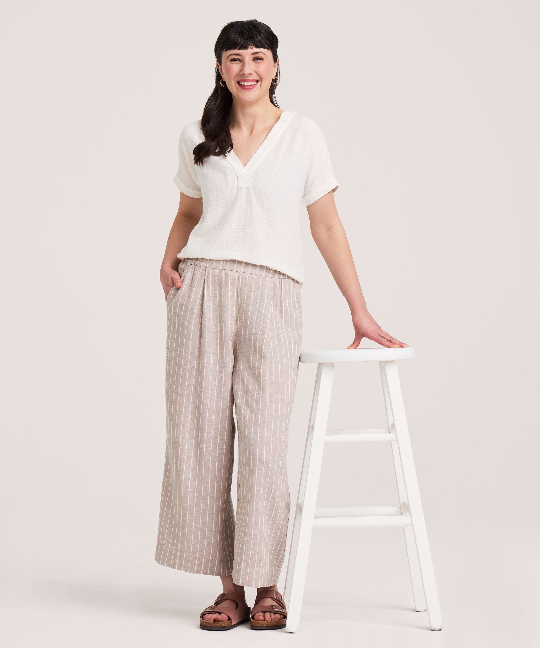 Blouse texturée légère à manches courtes pour femmes, Denver Hayes