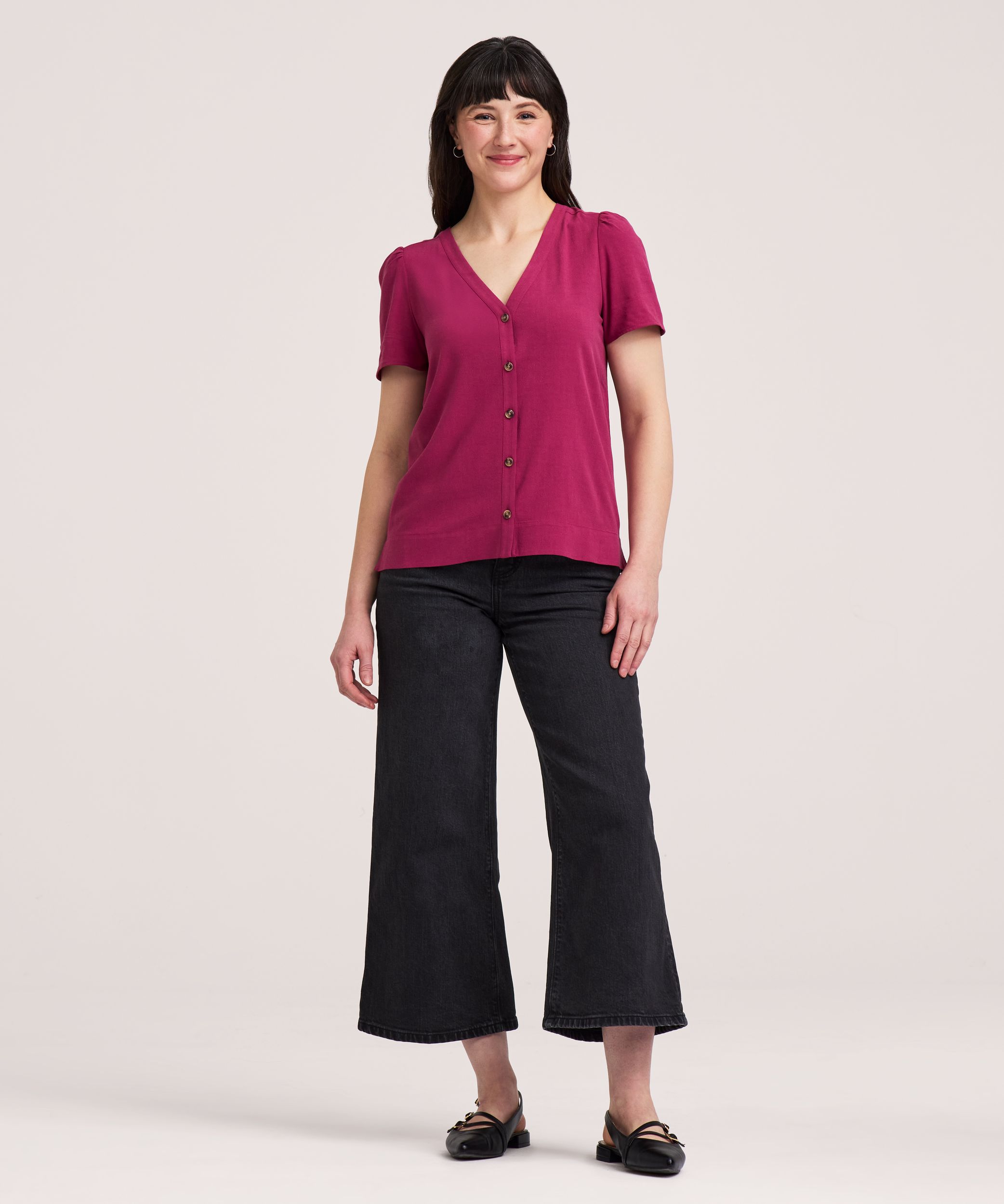 Chemise boutonnée à manches courtes pour femmes, Denver Hayes