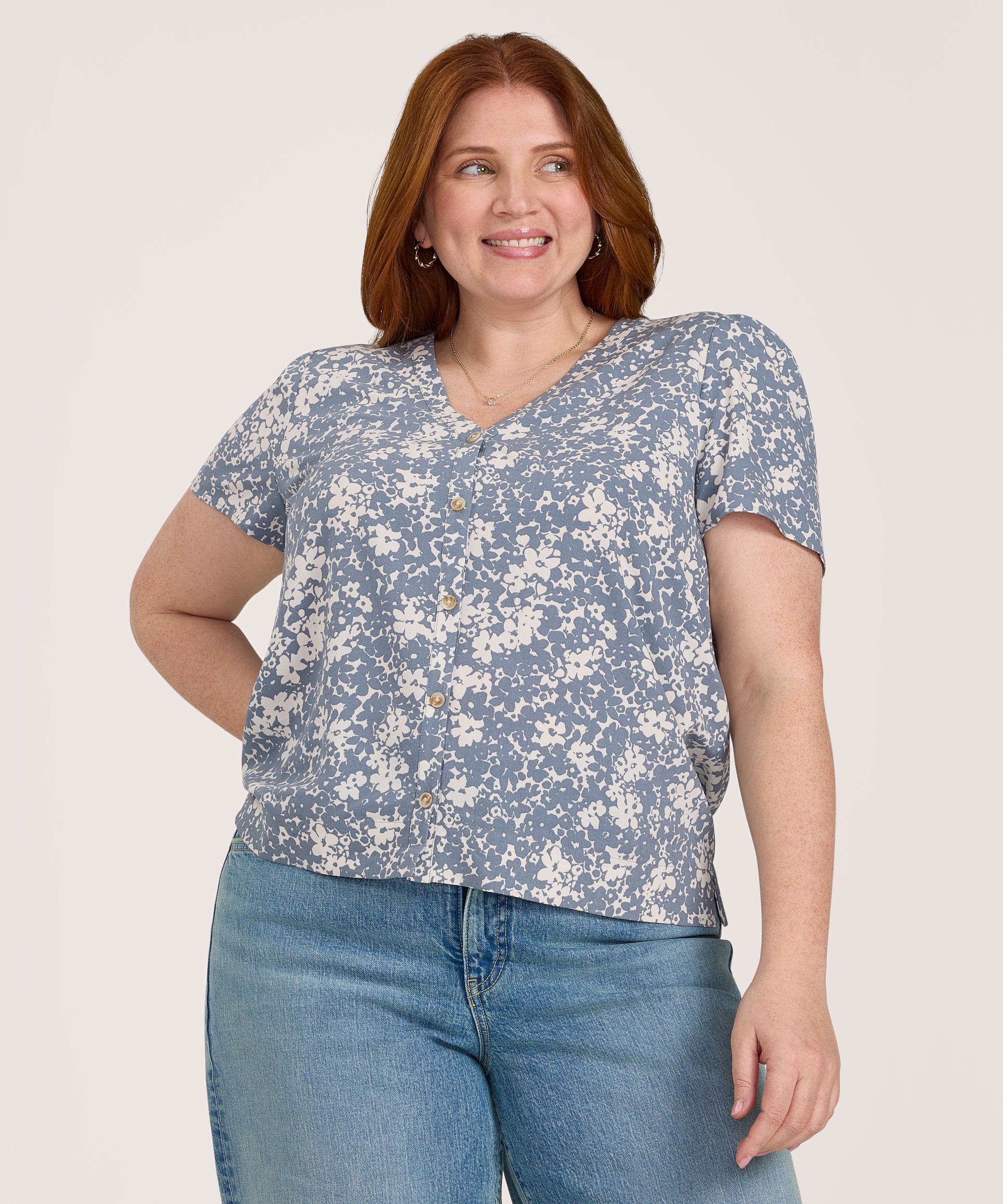 Denver Hayes Women's Short Sleeve Button-Up Shirt