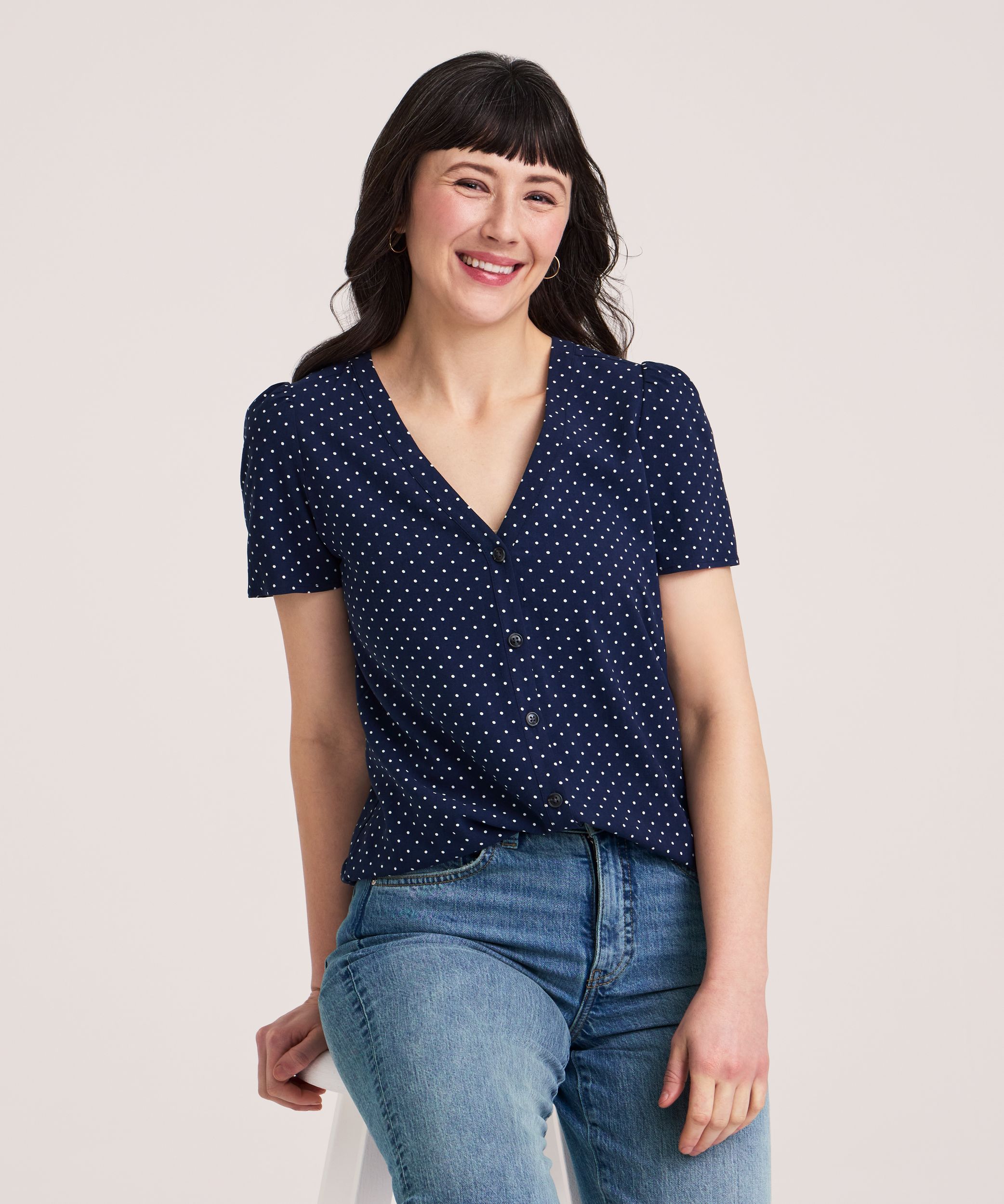 Denver Hayes Women's Short Sleeve Button-Up Shirt