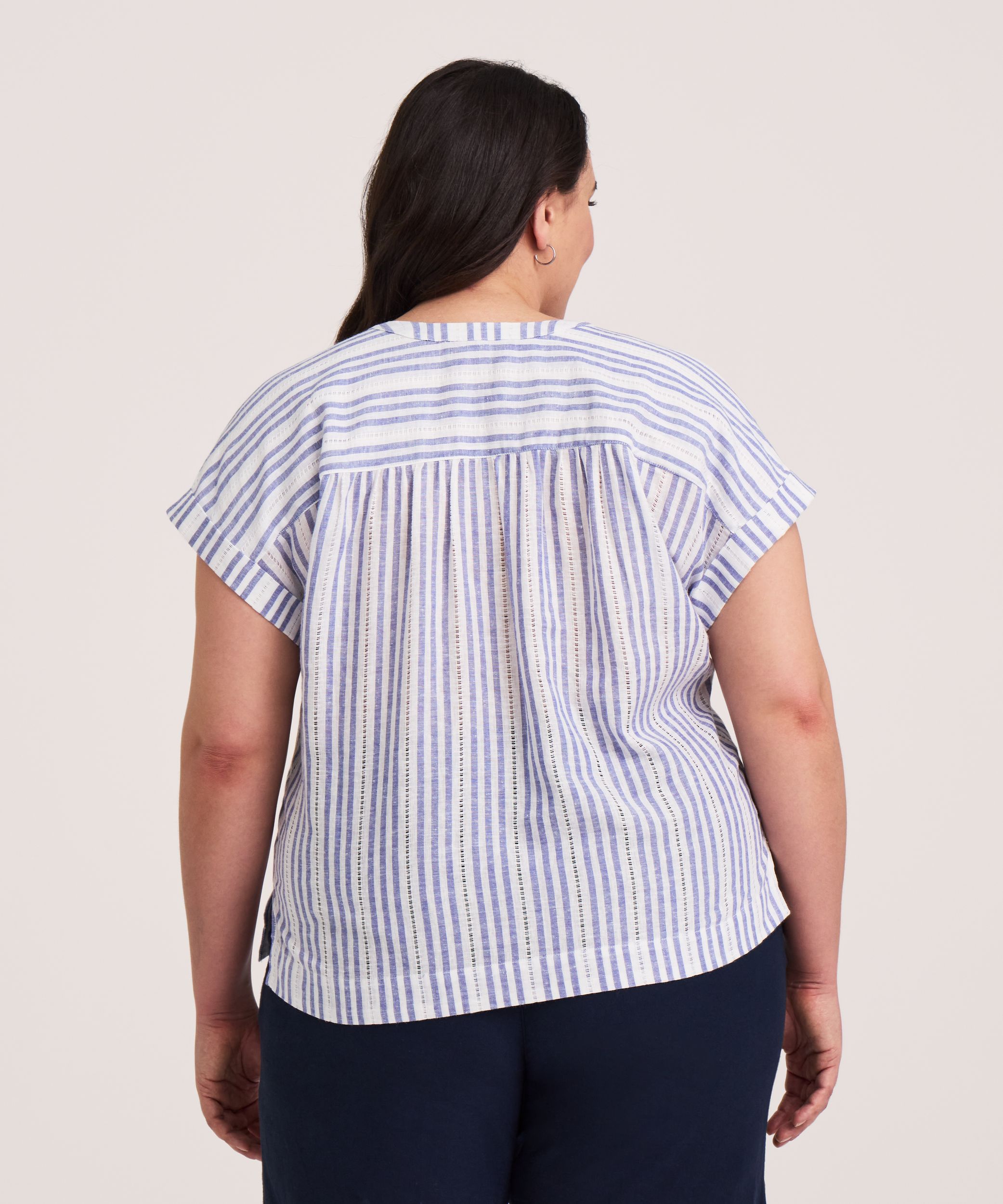 Denver Hayes Women's Short Sleeve Textured Pullover Shirt