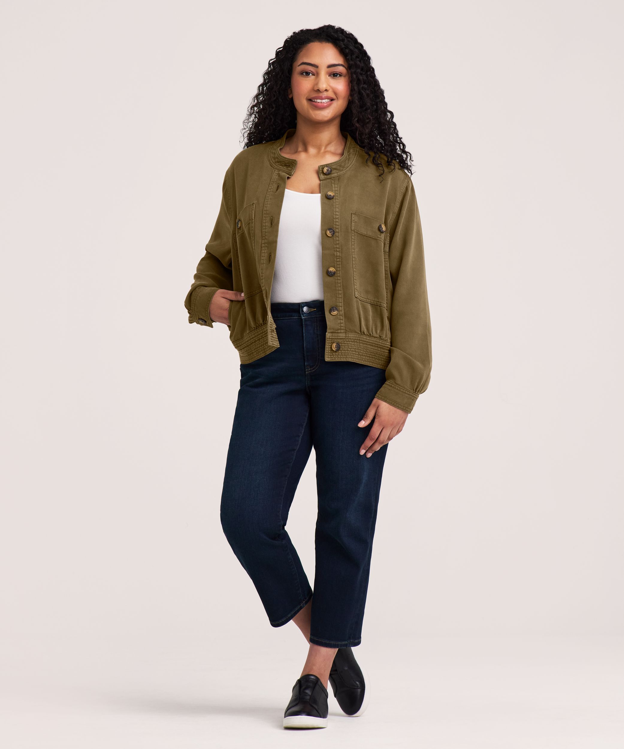 Denver Hayes Women's Tencel Copped Utility Jacket