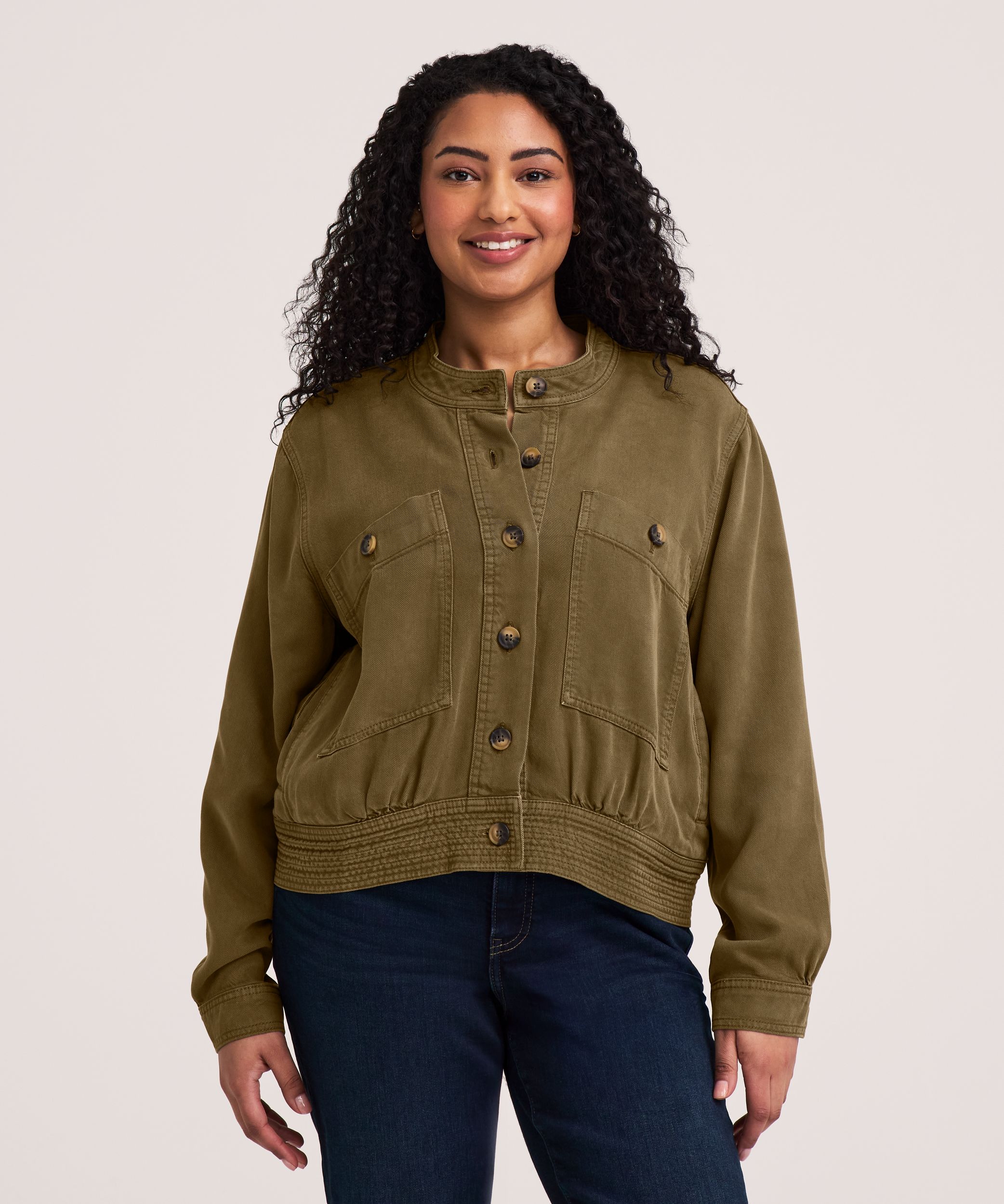 Denver Hayes Women's Tencel Copped Utility Jacket