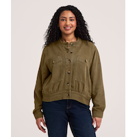 Denver Hayes Women's Tencel Copped Utility Jacket Front_Flat