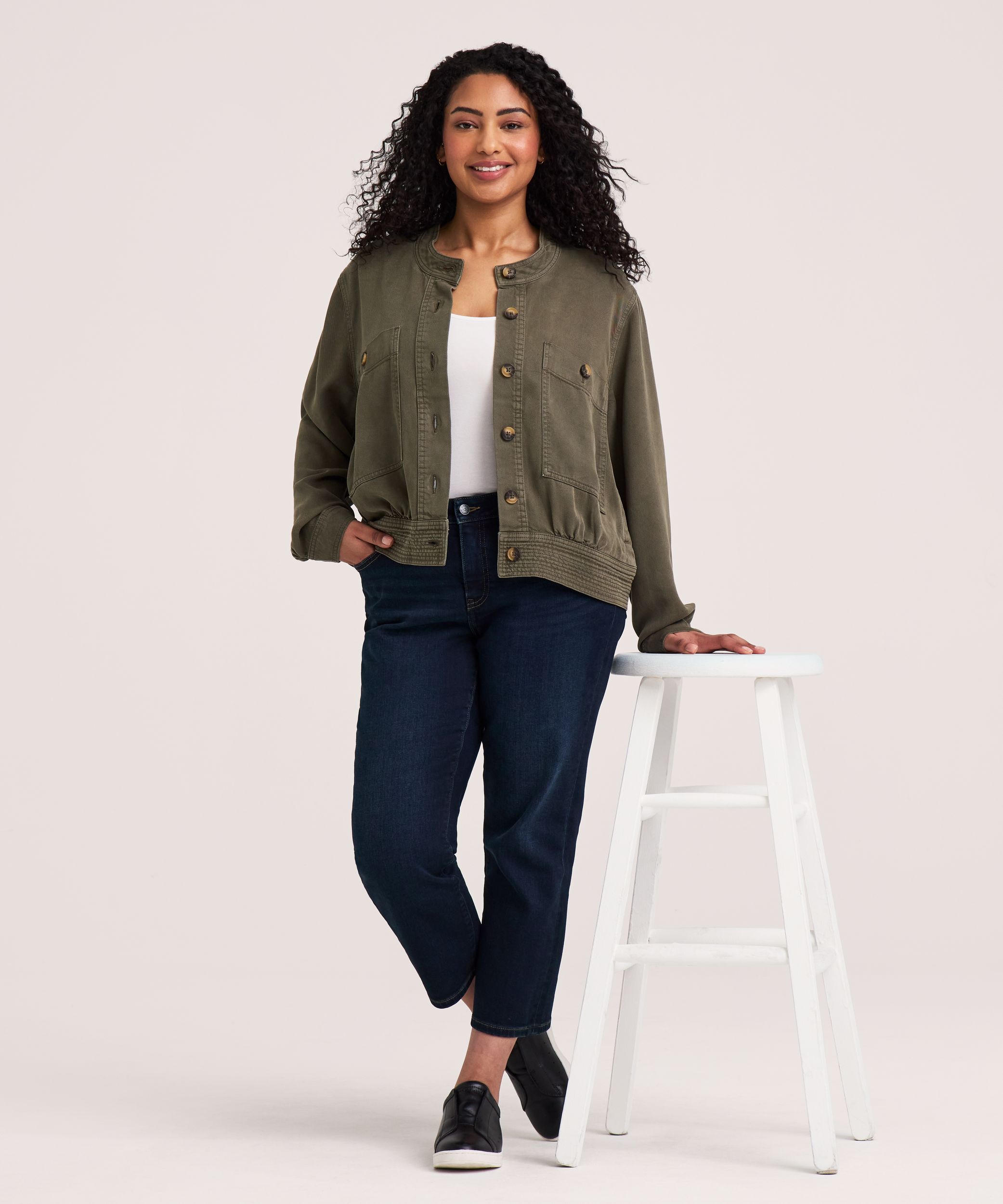 Veste fonctionnelle courte en lyocell pour femmes, Denver Hayes