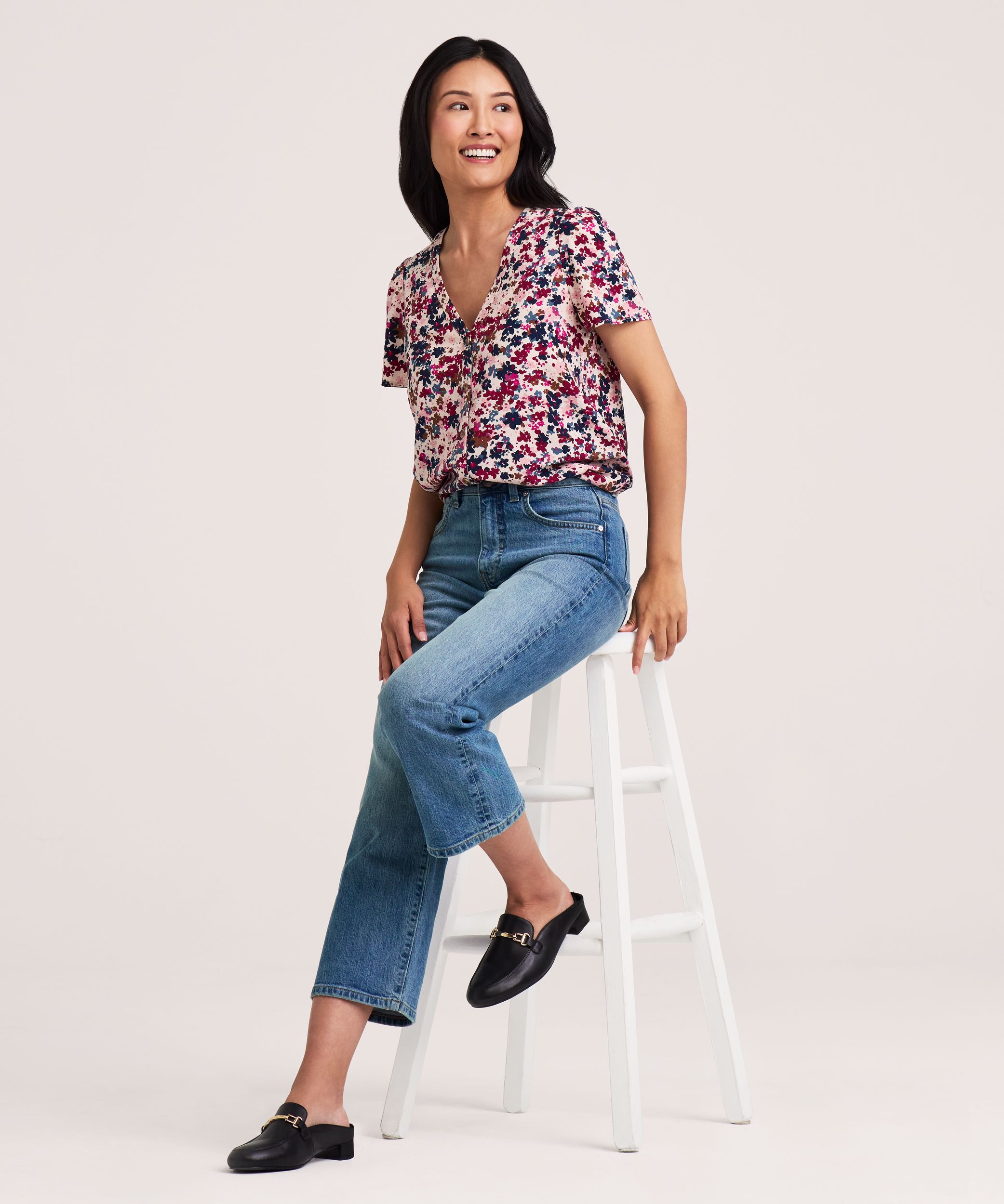 Chemise boutonnée à manches courtes pour femmes, Denver Hayes