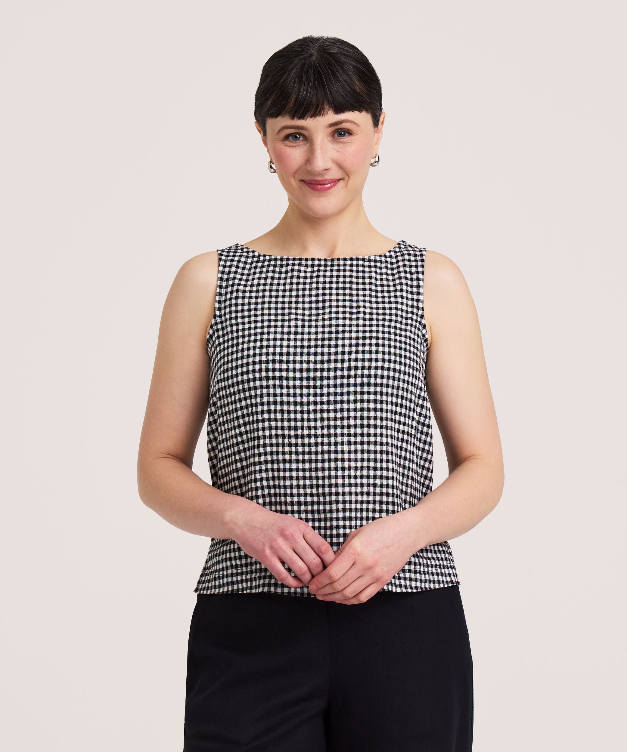 Chemise en mélange de lin sans manches pour femmes, Denver Hayes