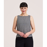 Chemise en mélange de lin sans manches pour femmes, Denver Hayes Front_Flat