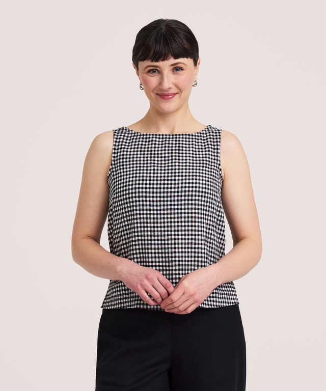 Denver Hayes Women's Sleeveless Linen Blend Shirt