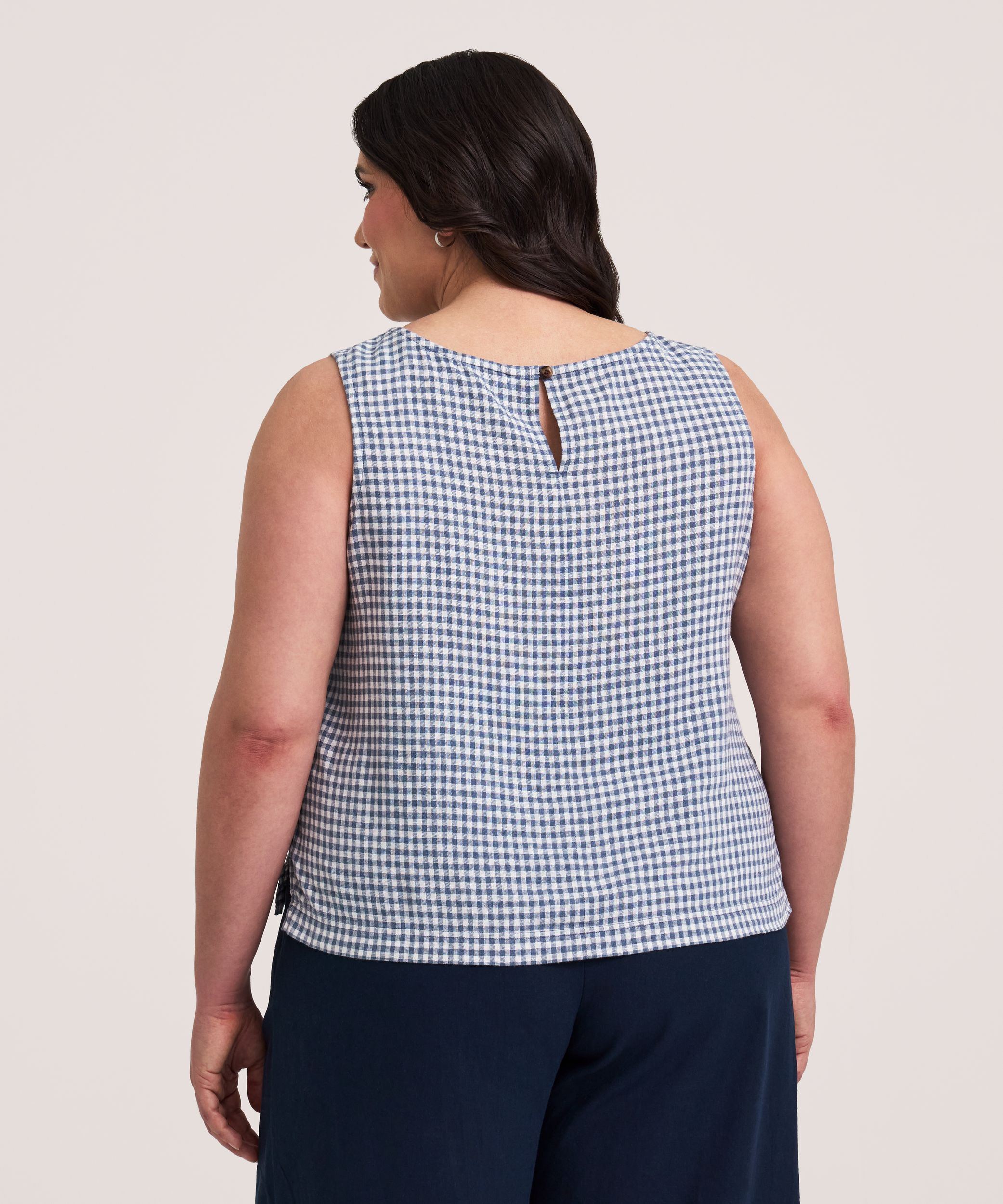 Chemise en mélange de lin sans manches pour femmes, Denver Hayes
