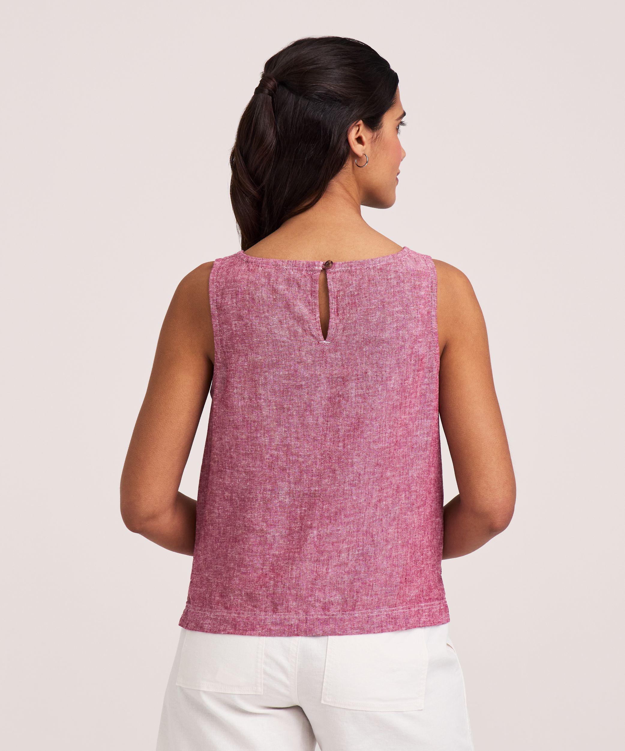 Denver Hayes Women's Sleeveless Linen Blend Shirt