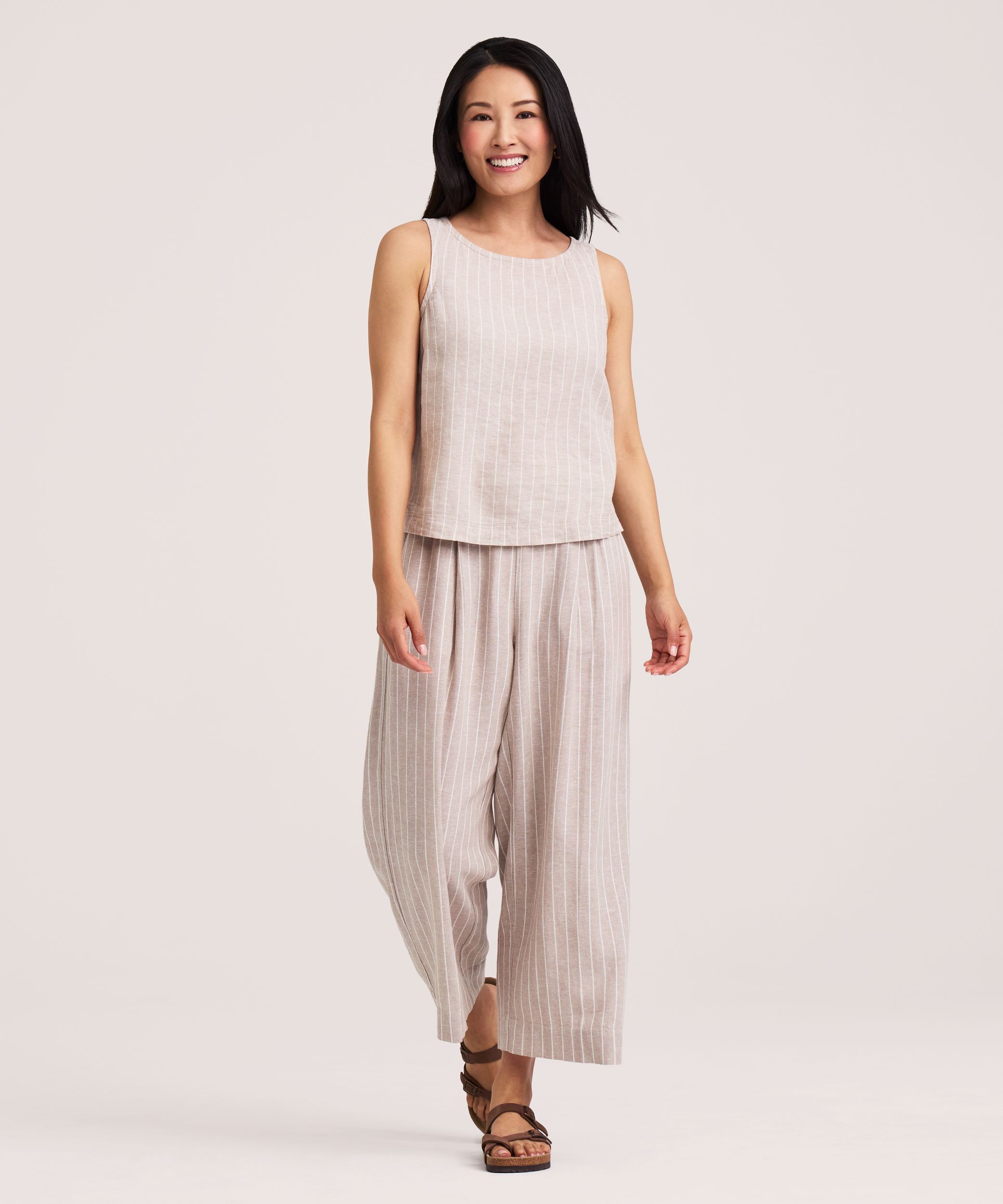 Denver Hayes Women's Sleeveless Linen Blend Shirt