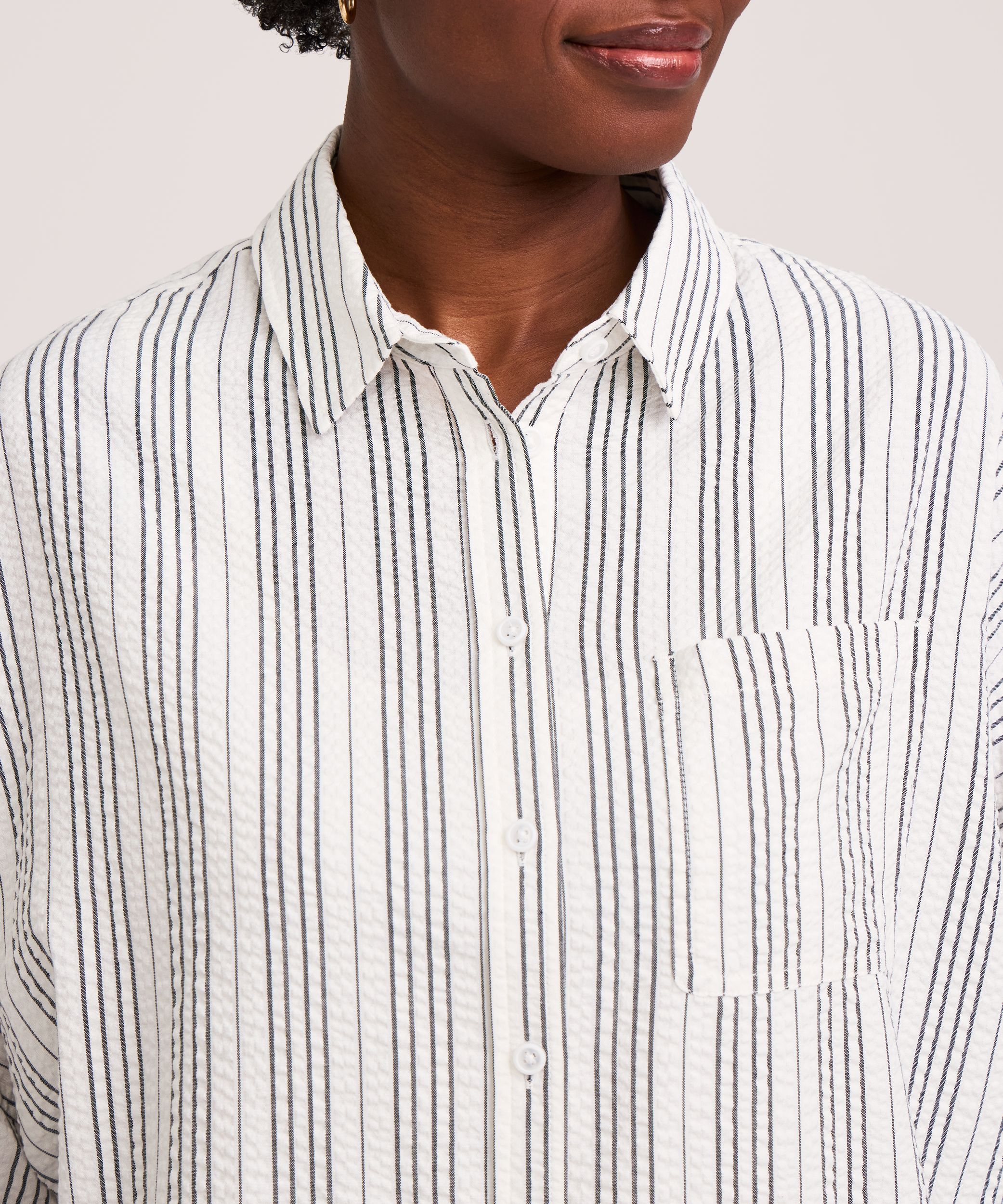 Denver Hayes Women's Long Sleeve Textured Button-Up Shirt