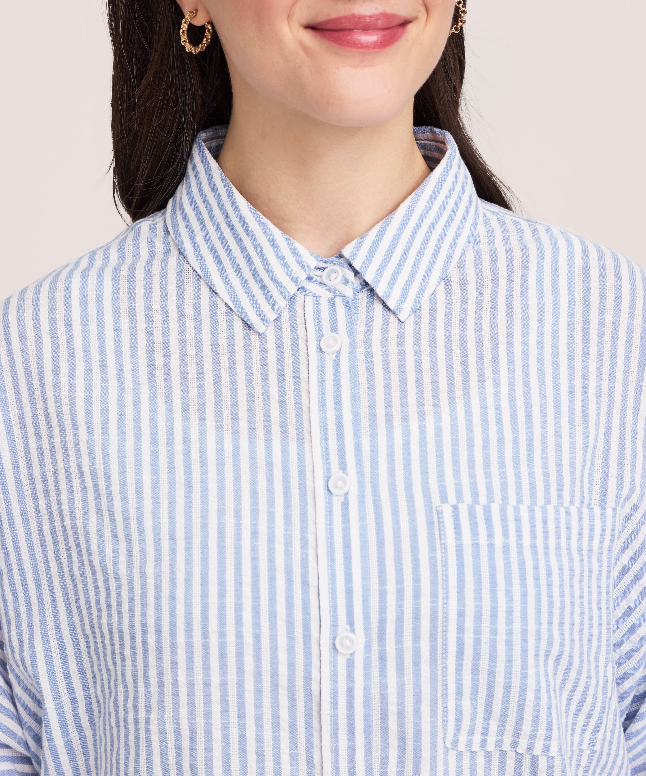 Chemise à manches longues texturée oversize pour femme Denver Hayes
