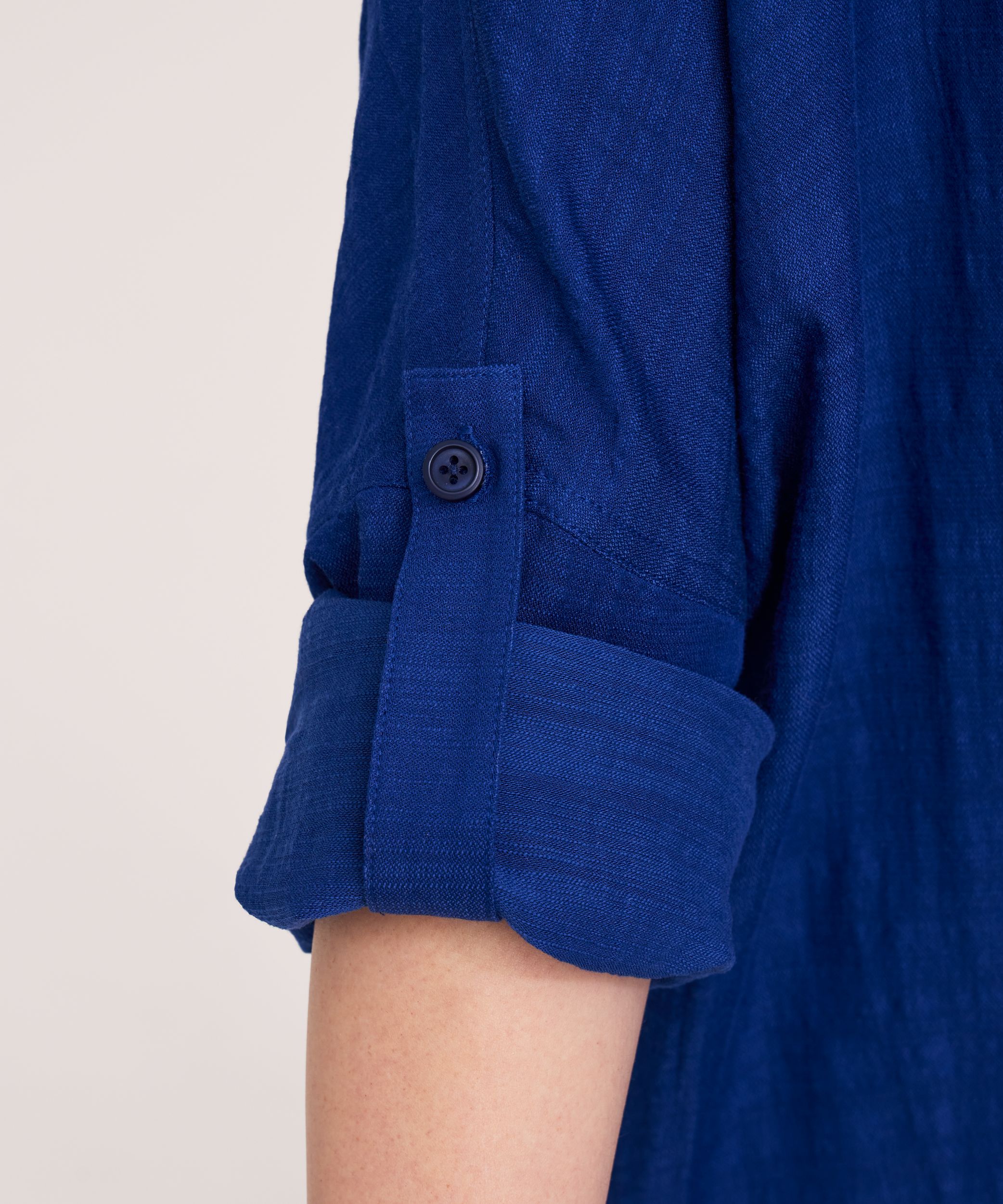 Denver Hayes Women's Long Sleeve Oversized Gauze Button-Up Shirt