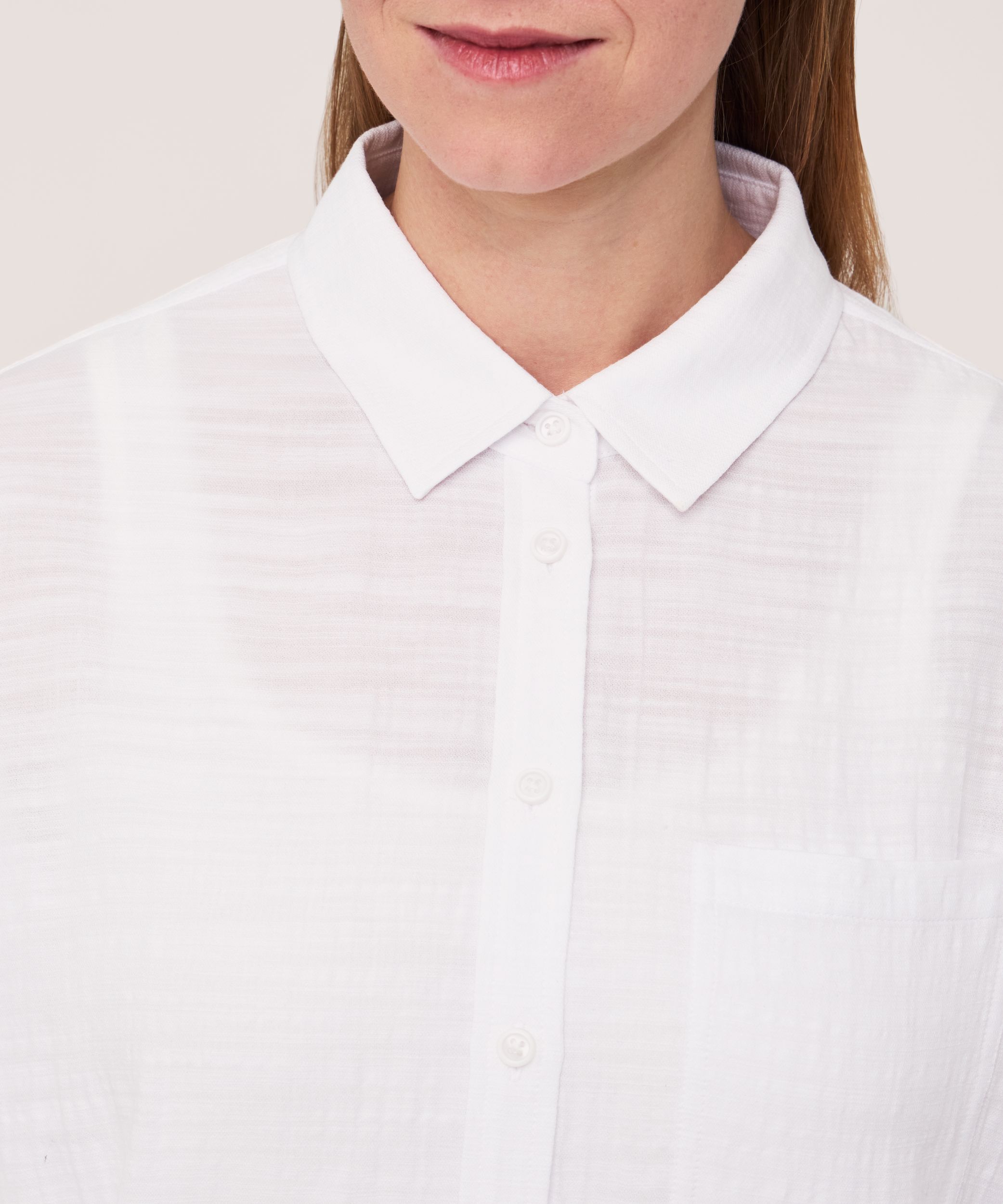Denver Hayes Women's Long Sleeve Oversized Gauze Button-Up Shirt