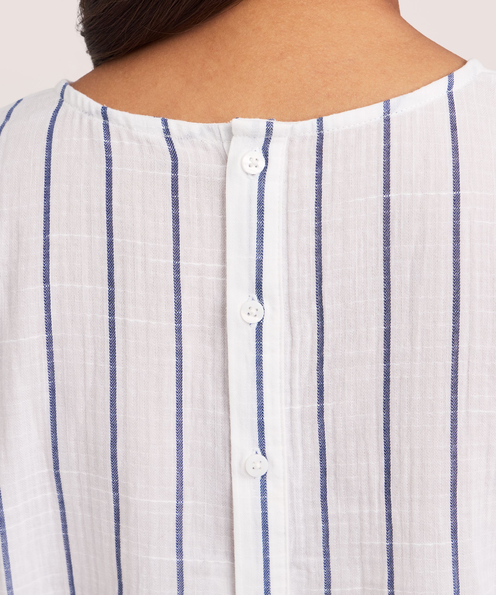 Denver Hayes Women's Puff Sleeve Stripe Blouse