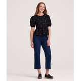 Blouse brodée à manches bouffantes pour femmes, Denver Hayes Front_Flat