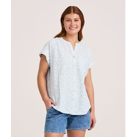 Denver Hayes Women's Printed Front Tie Shirt Front_Flat