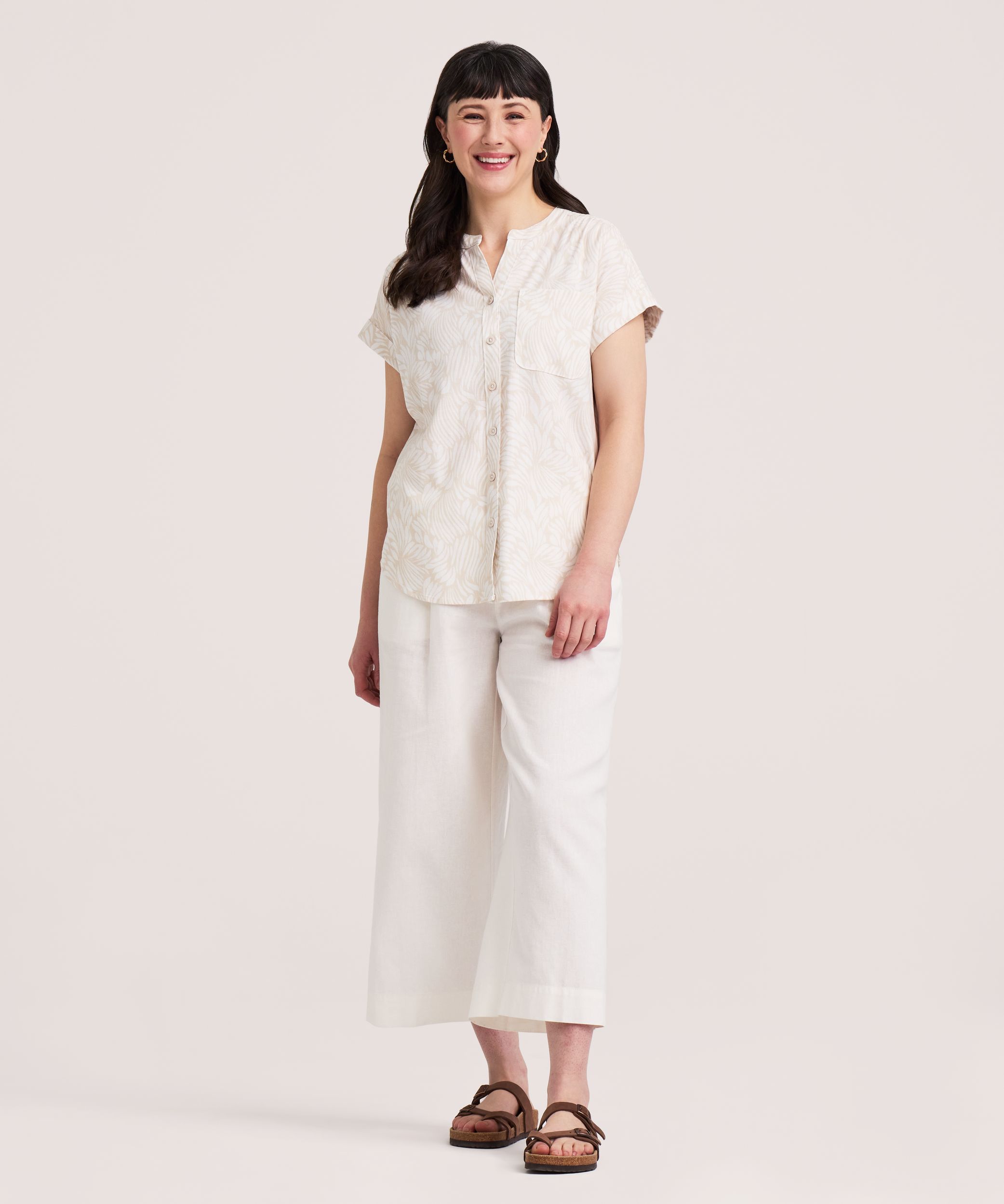 Chemise imprimée nouée sur le devant pour femmes, Denver Hayes