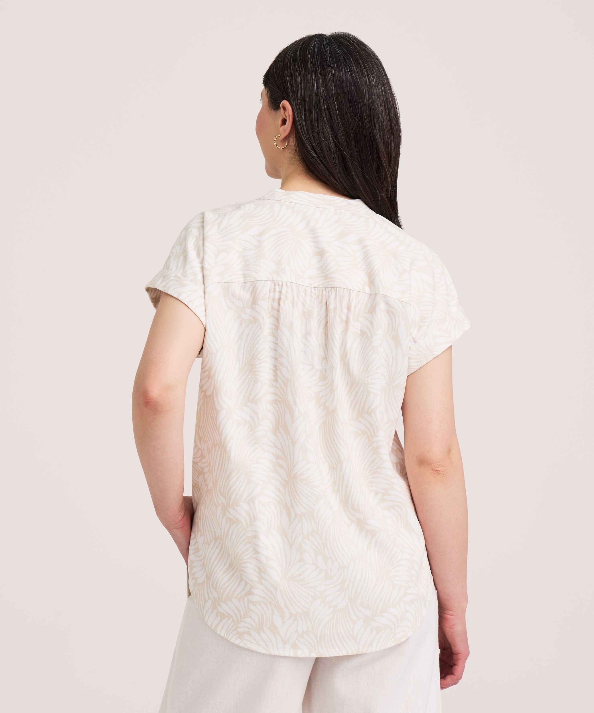 Chemise imprimée nouée sur le devant pour femmes, Denver Hayes