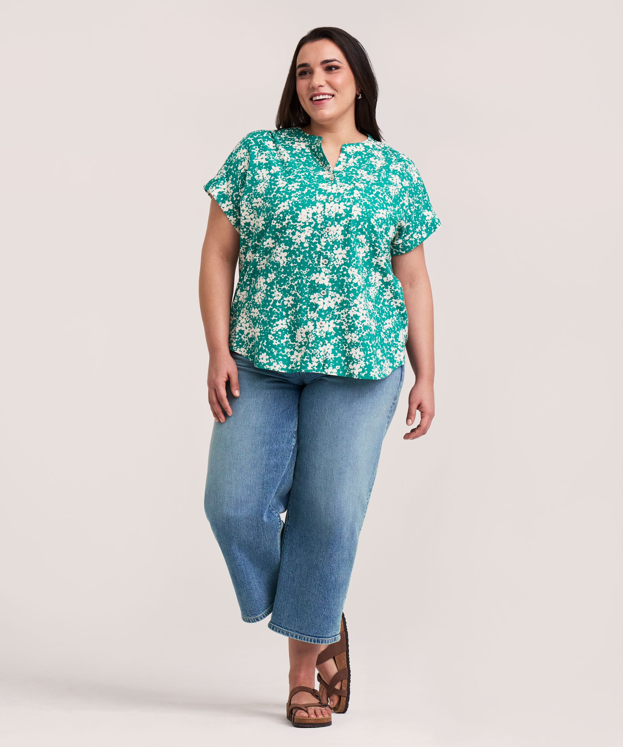 Chemise imprimée nouée sur le devant pour femmes, Denver Hayes