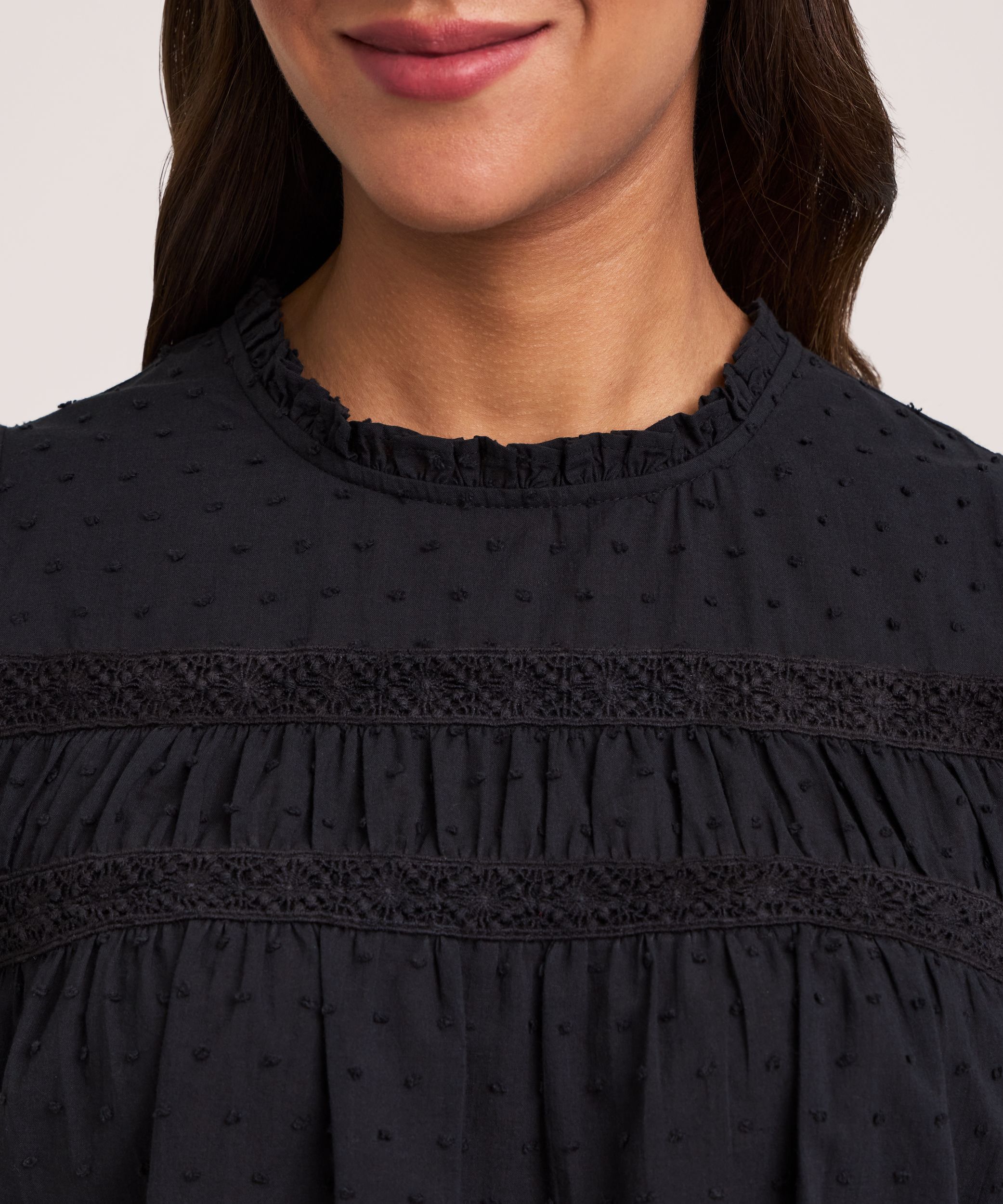 Denver Hayes Women's Flutter Sleeve Textured Blouse