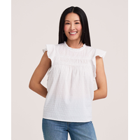 Denver Hayes Women's Flutter Sleeve Textured Blouse