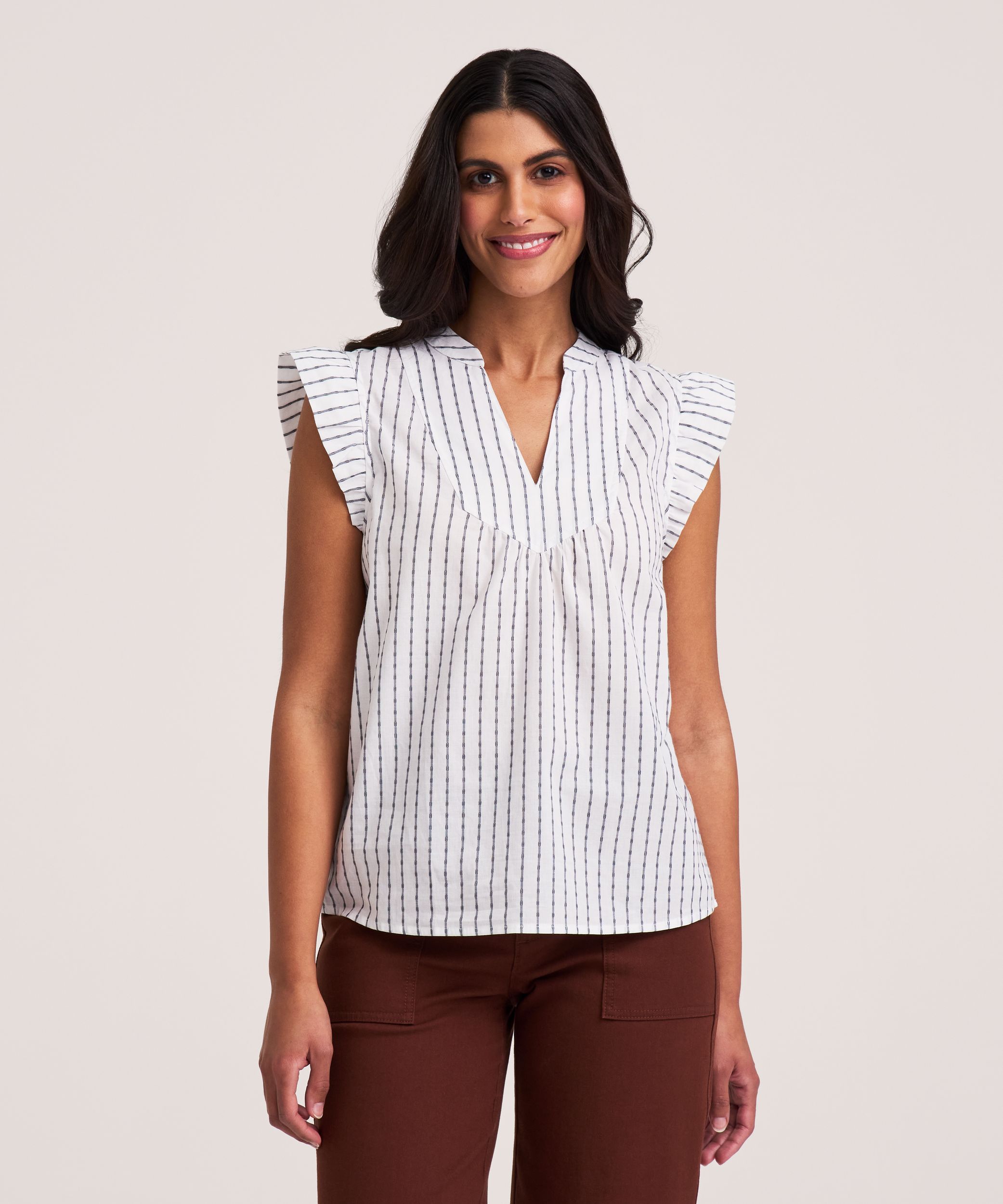 Blouse à enfiler à manches flottantes pour femmes, Denver Hayes