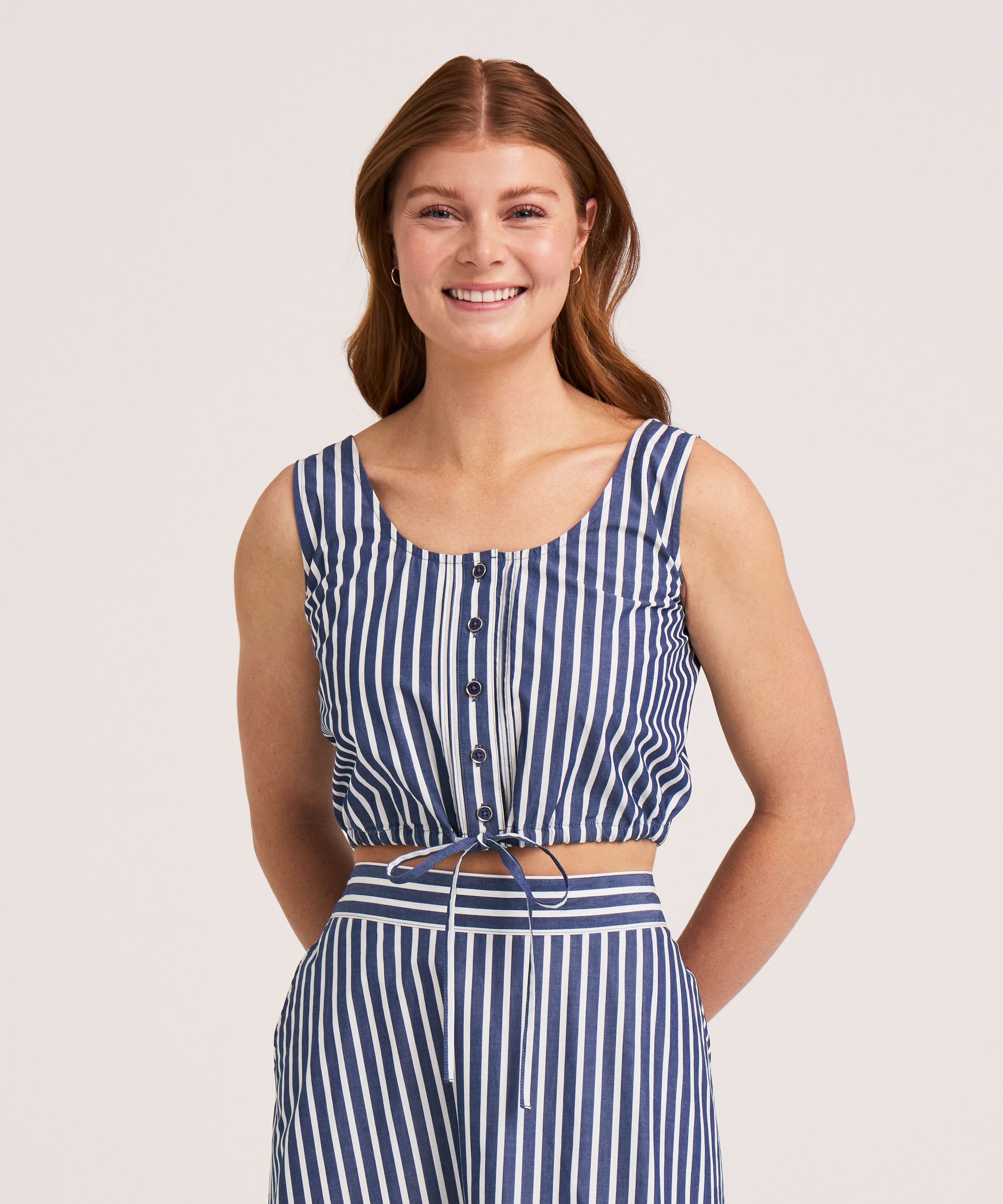 Denver Hayes Women's Tie Front Sleeveless Tank Top