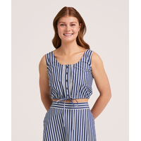 Denver Hayes Women's Tie Front Sleeveless Tank Top Front_Flat