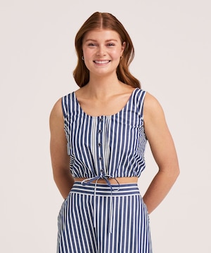 Denver Hayes Women's Tie Front Sleeveless Tank Top